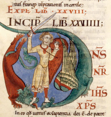 Fig. 14 - Dijon BM ; MS 0173 f111v ; Morales sur Job par Grégoire le Grand ; 1111 