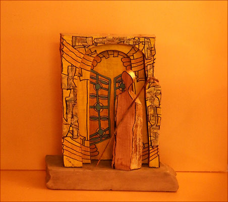 Dante vor der Pforte zum Paradies