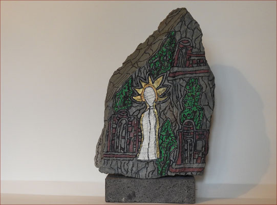 Maria, Hüterin des heiligen Berg Athos mit Skiten, wo kleine Gruppen von Mönchen leben, ohne Abt als Vorsteher - Zypressen als Fingerzeig Gottes