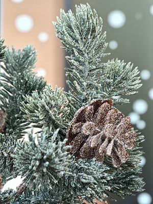 Petite branche de sapin givré artificielle haut de gamme