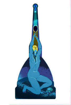 La vérité au fond du puits, digitally colored hand drawing, 2018