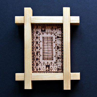 Meditation, pyrography on linden wood