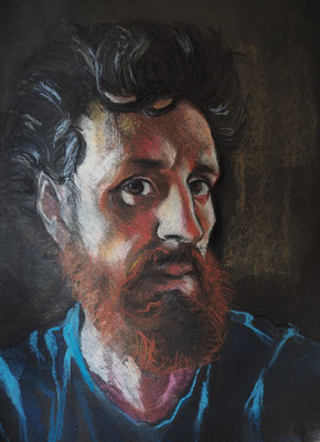 Almost Accurate, chalk pastels on colored cardboard, 2021