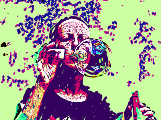 Blowing Bubbles, digitally mastered photography, 2017
