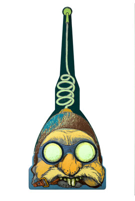 Radio aficionado, digitally painted hand drawing, 2018