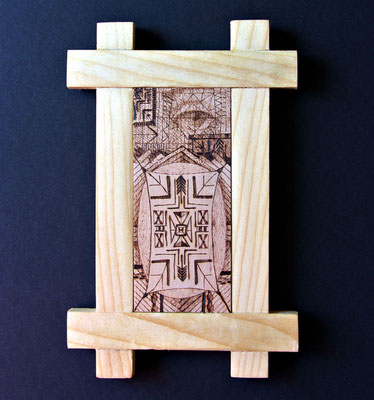 Superstitions, pyrography on linden wood