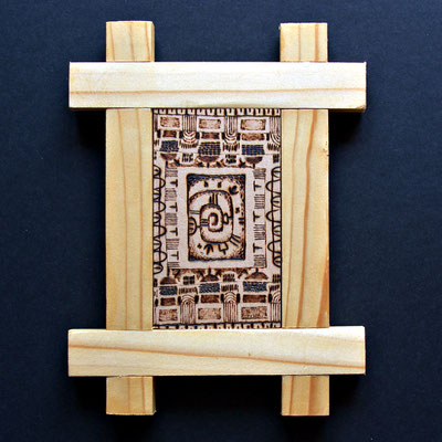 Spiral, pyrography on linden wood