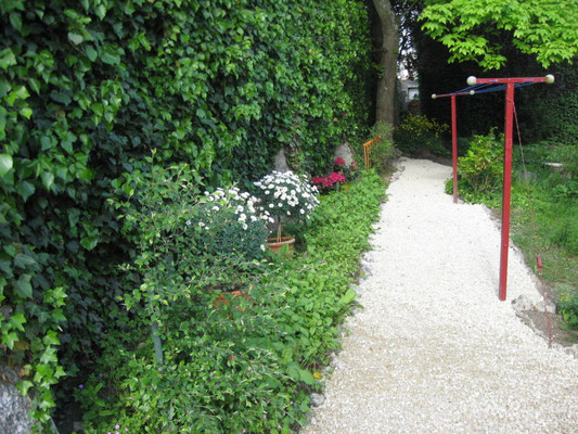 ©Sellen. Une allée vous conduit sous le grand hêtre pourpre.