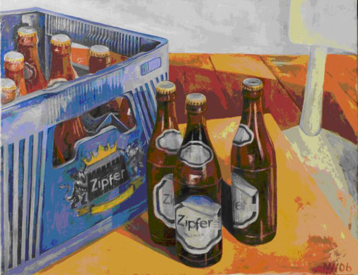 Zipfer Bier, Acryl/LW, 100x80cm, 2006