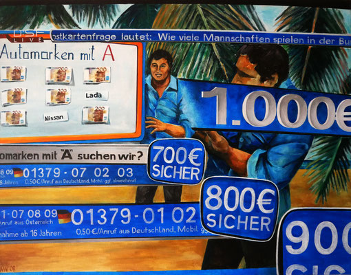 Schnelles Geld, Acryl auf LW, 100x80cm, 2008