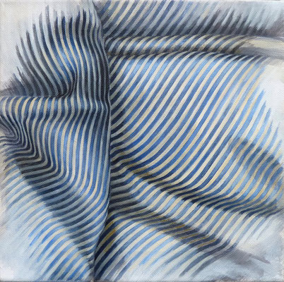 Textil - gestreift, Acryl/LW, 30x30cm, 2013