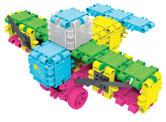 CLICS Glitter Eimer 8 in 1 – Bauplan-Modell: Flugzeug