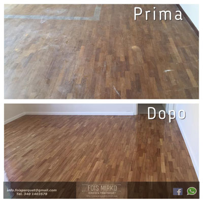 Restauro parquet esistente in iroko