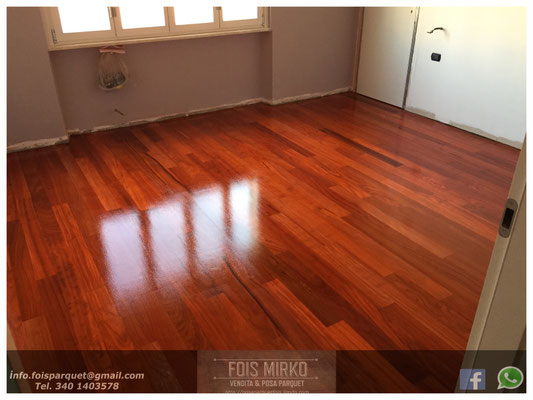 Restauro parquet esistente in padouk