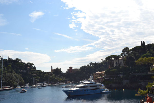 Yacht in der Bucht von Portofino