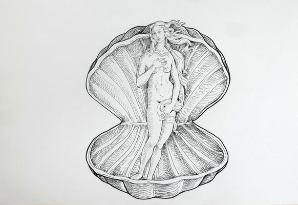 Venus front, Stift 42 x 60 cm