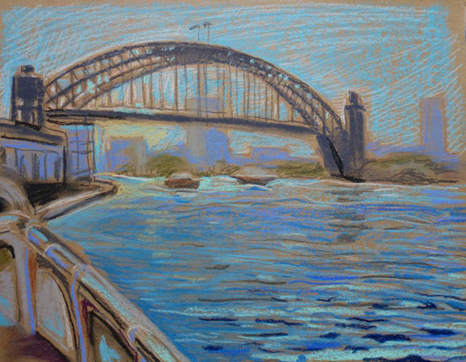 Sydney Harbourbrigge, Pastell, 28 x 38 cm