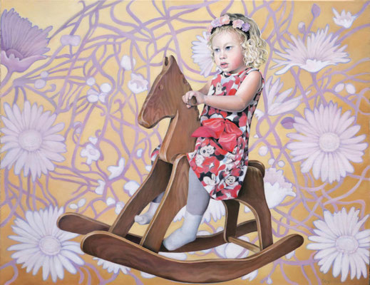Schaukelpferd, Ölfarbe a. LW, 100 x 80 cm