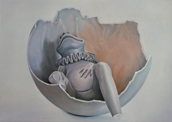 Froschkönig3, 50 x 70 cm, Ölfarbe a. LW