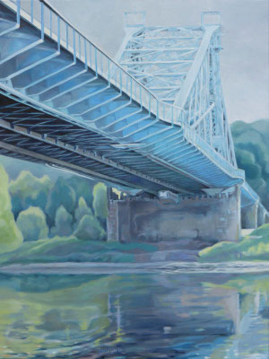 Dresden - Blaues Wunder, Ölfarbe auf Lwn 100 x 70 cm