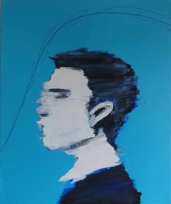 Airprocess move#1 Acrylic on canvas with sai 727×606mm　2022