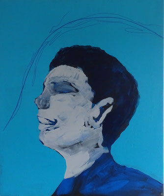 Airprocess face#2 Acrylic on canvas with sai 727×606mm　2022