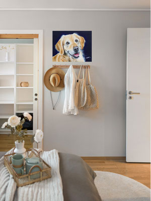 Golden Retriever Acrylgemälde Raumwirkung