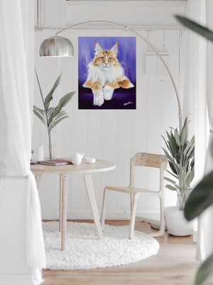 Main Coon Gemälde Wohnraumbeispiel
