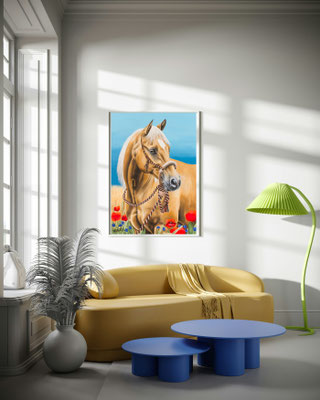Quarter Horse Mex Power Pferdegemälde mit Raumwirkung