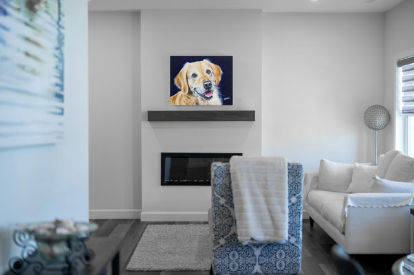 Golden Retriever Hundegemälde Raumwirkung