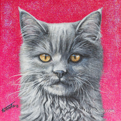 Glitzer Katze Acrylgemälde
