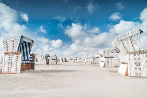Strandkörbe am Strand von Sankt Peter-Ording