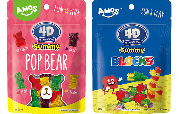 『4Dグミポップベア』左、『4Dグミブロックス』