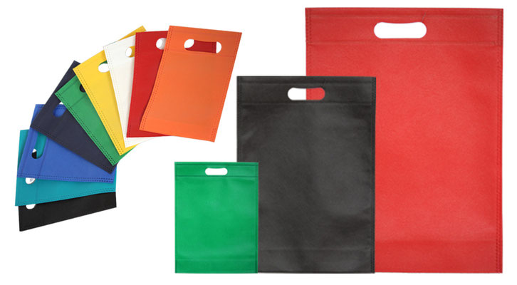 alternative zu Kunststoff und Plastiktaschen bzw Plastiktüten sind unsere Vliestaschen aus Non Woven mit integriertem Griff Stanzgriff oder auch Griffloch genannt in den Farben weiß rot grün schwarz gelb türkis dunkelblau orange und weiteren Farbdesign