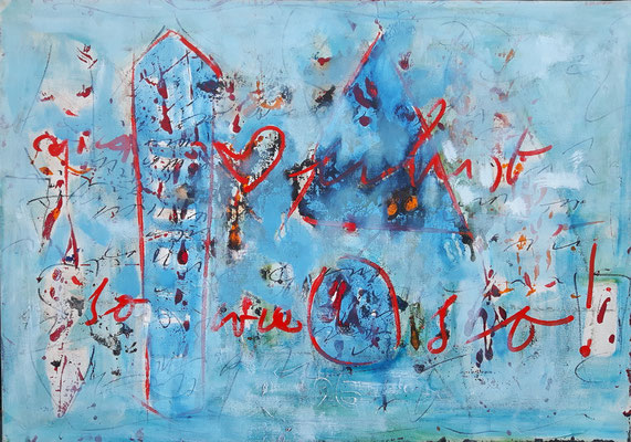Hans Staudacher, so wie so, 1996, Öl auf Leinwand, 70x100cm ©Künstlernachlass