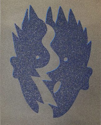Kiki Kogelnik, Split Blue1996, Muranoglassplitter auf Siebdruck, signiert, datiert, betitelt und nummeriert, 70 x 50, Auflage 100 ©Kiki Kogelnik Foundation