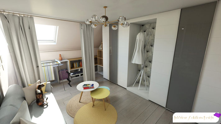 rénovation chambre d'amis sous combles