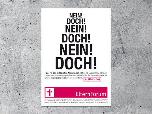 Ev. Kirchengemeinde Köln-Pesch | Veranstaltungsreihe »Elternforum« | Plakat