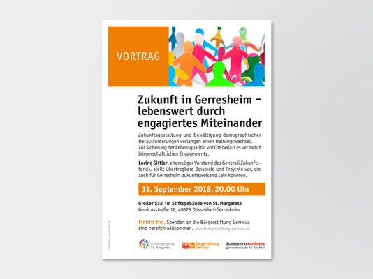 Bürgerstiftung Gerricus, Düsseldorf-Gerresheim | Vortrag | Veranstaltungsplakat