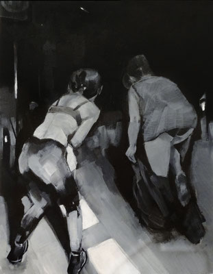 Seitenstreifen, 2020, Acryl auf MDF