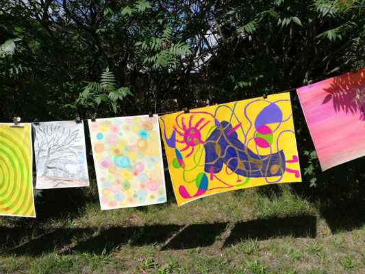 mit Farben malen im Malworkshop