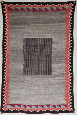Navajo Double Saddle Blanket, Natural and Aniline Dyed Handspun Yarns c.1900 51x41"