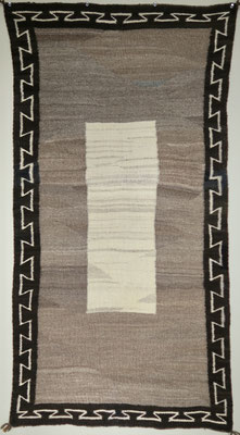 Navajo Double Saddle Blanket, Natural Handspun Yarns c.1900 47x26" 