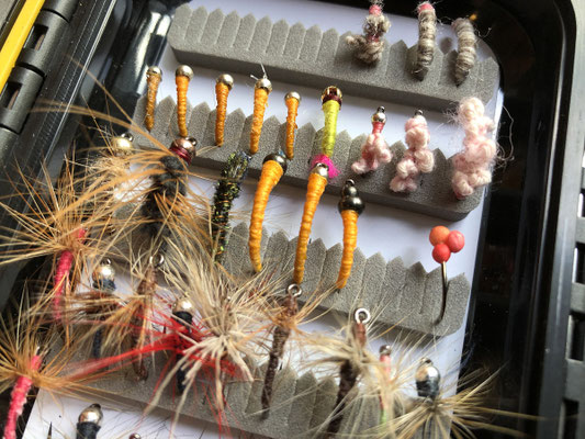 Fliegenfischerschule-Hessen // Fliegenmuster // Fliegenfischen Guiding und Wurfkurse im Rhein-Main-Gebiet