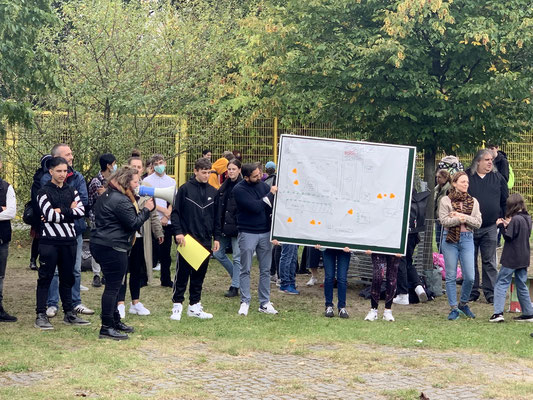 Präsentation der Ergebnisse vor der gesamten Schule