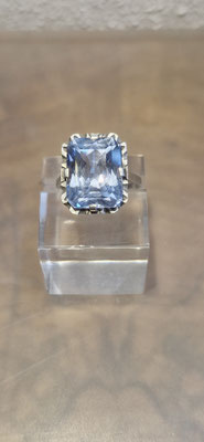rechteckiger Blau Topas Ring 830er Silber Nr13
