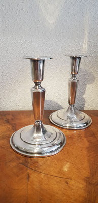 Paar mittelhohe Kerzenleuchter Kerzenständer Kerzenhalter aus Schweden Ceson 830er Silber