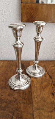 Paar hohe schlichte Kerzenständer 925er Sterling Silber Manchester USA