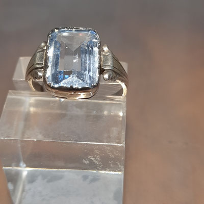 Blautopas Ring rechteckig 830er Silber Nr5