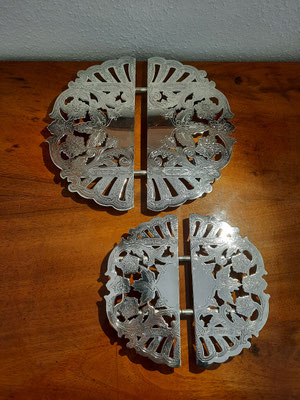 ausziehbare Untersetzer Wallace USA versilbert 7331 & 7332